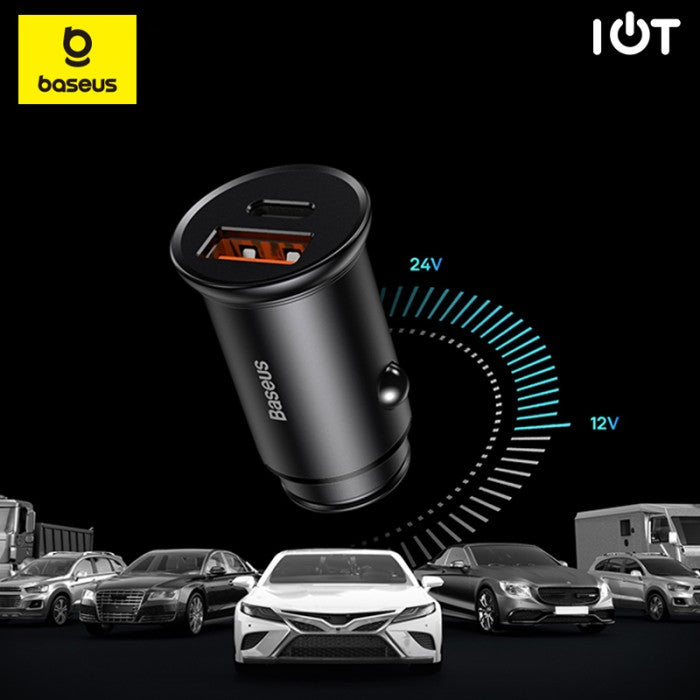 Baseus Quick Car Charger Circular Metal A+C PPS 30W