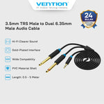 Vention Kabel AUX Splitter 3.5mm Male to Dual 6.5mm Male Jack Audio Cable 1M 2M 3M 5M  - BAC