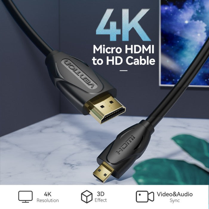 Vention Kabel HDMI Cable to Micro HDMI 4K 30Hz 1M 2M 3M - VAA-D03