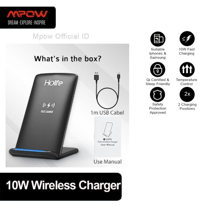 MPOW -Holife 10W Wireless Charger, Fast Wireless Charger Stand HLPA046