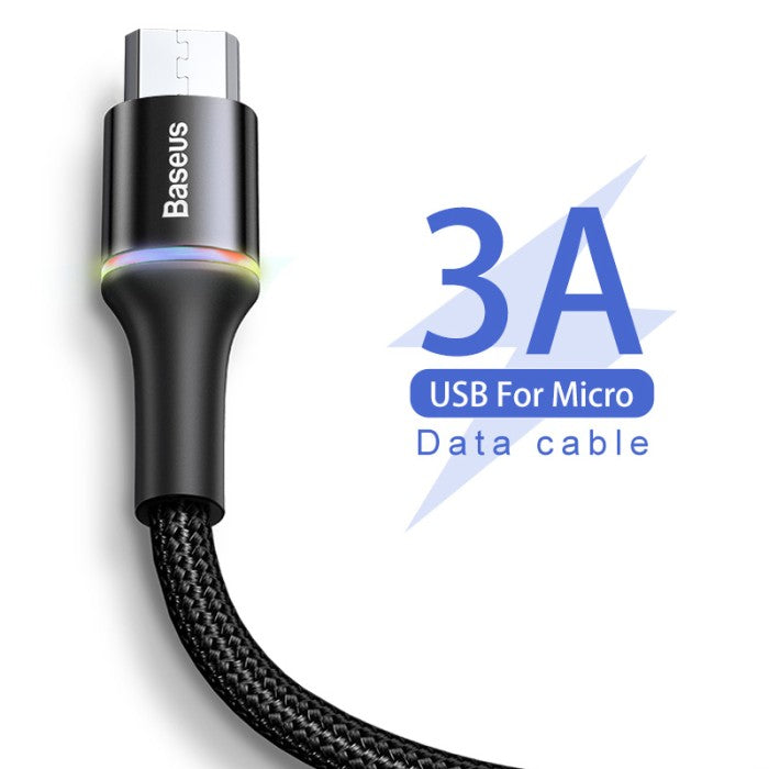 BASEUS halo data cable USB For Micro 3A 1m Black CAMGH-B