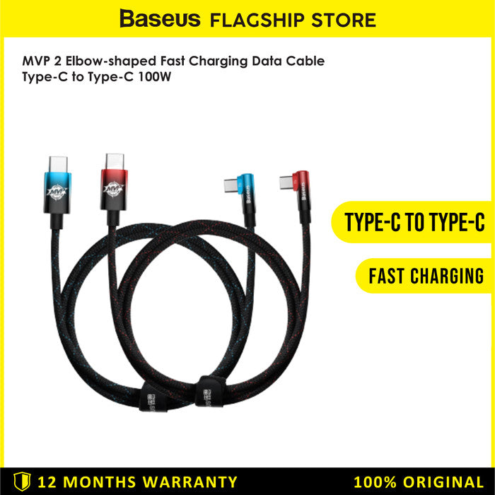 Baseus Shape MVP 2 Kabel Charger USB Type C to C 100W - CAVP000