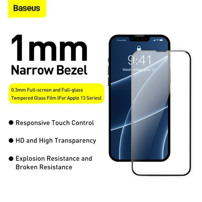 Baseus Full Screen Tempered Glass Film For iPhone 13 Mini - SGQP010001