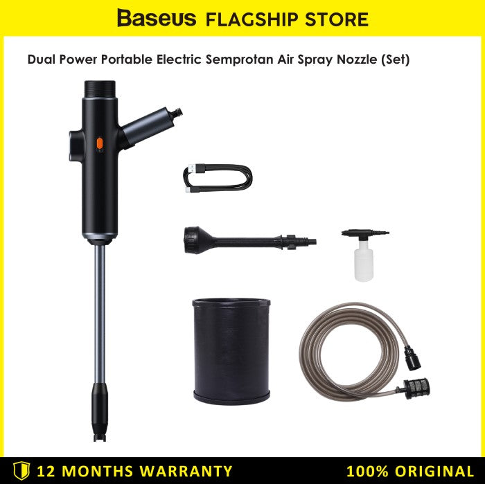 Baseus Dual Power Portable Electric Semprotan Air Spray Nozzle (Set)