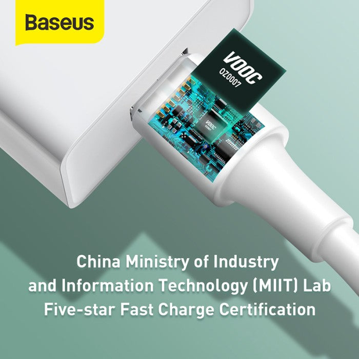 BASEUS White Series Quick Charging Cable (support VOOC) Type-C CATSW-F