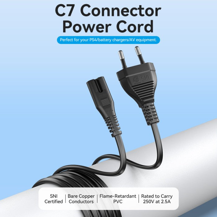 Vention Kabel Colokan C7 Connector Power Cord 1.8M EU - ZCI