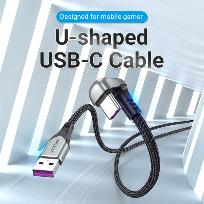 Vention Kabel U-Shaped USB Type C to USB 2.0 A Braided Cable 1M 1.5M 2M 5A Fast Charging  - COH