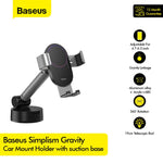 BASEUS Simplism Gravity Car Mount Holder with Suction Base - suyl-jy