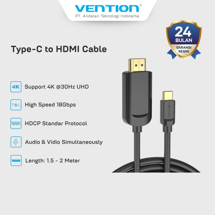Vention Kabel Audio Type-C to HDMI HD Video Converter - CGU