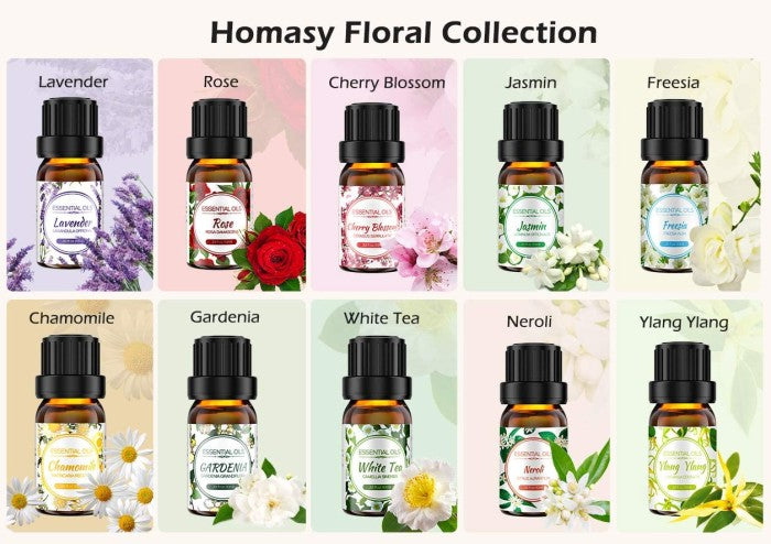MPOW - Homasy Floral Essential Oils Set 10x10ML Gift Set HMHM646