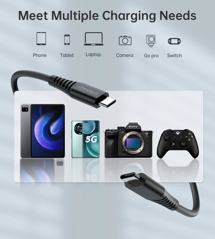 Choetech XCC-1051 Data Cable Charger Magnetic 240W USB Type C to C 1.8M Braided