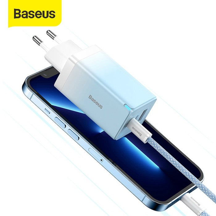 BASEUS Charger GaN3 Pro Fast 2C+U 65W EU with Cable Type-C CCGP
