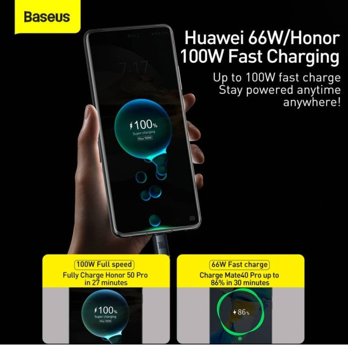 BASEUS Crystal Shine Series Fast Charging USB to C 100w 2m CAJY05