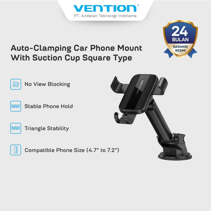 Vention Car Phone Mount Holder With Suction Cup ABS - KCO