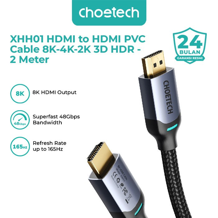 Choetech XHH01 Kabel HDMI to HDMI 8K 4K 2K 2M Nylon Cable HDR 3D HiFi