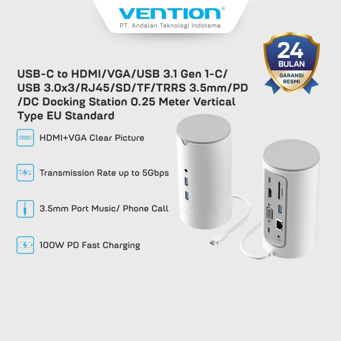 Vention Multiport Docking Station Thunderbolt  12in 1 USB 3.0 Type C to HDMI VGA - TPH