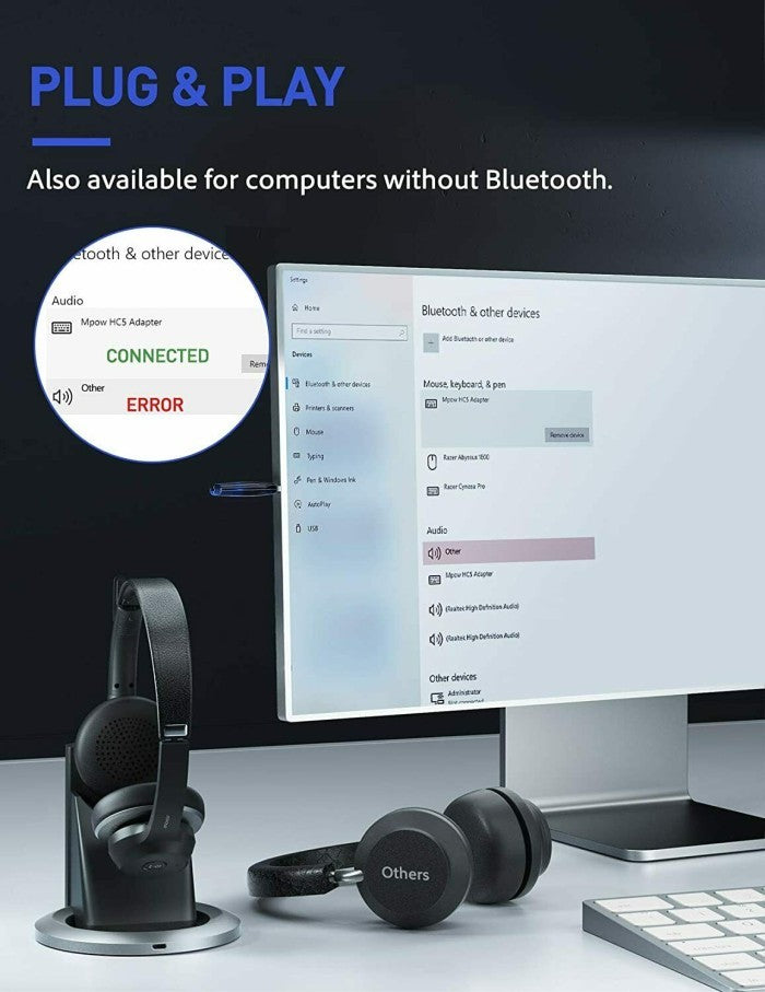 MPOW HC5 Plus Bluetooth Headset - MPBH479BB