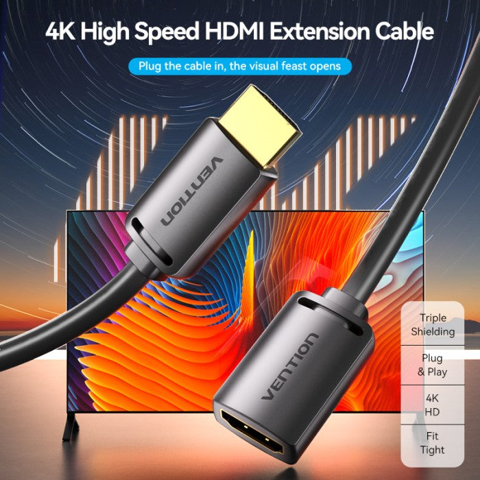 Vention Kabel Extension HDMI-A to HDMI- A 4K 1080P UHD Cable  – AHC