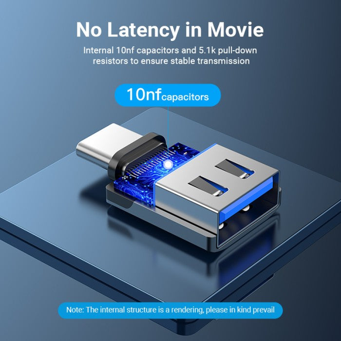 Vention Adapter OTG USB Type C to USB A 3.0 Aluminium Alloy Series - CDQ