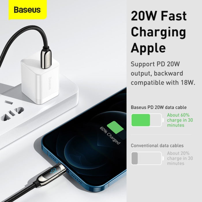 BASEUS Kabel Type-C to iP 20W Display Fast Charging Data Cable CATLSK