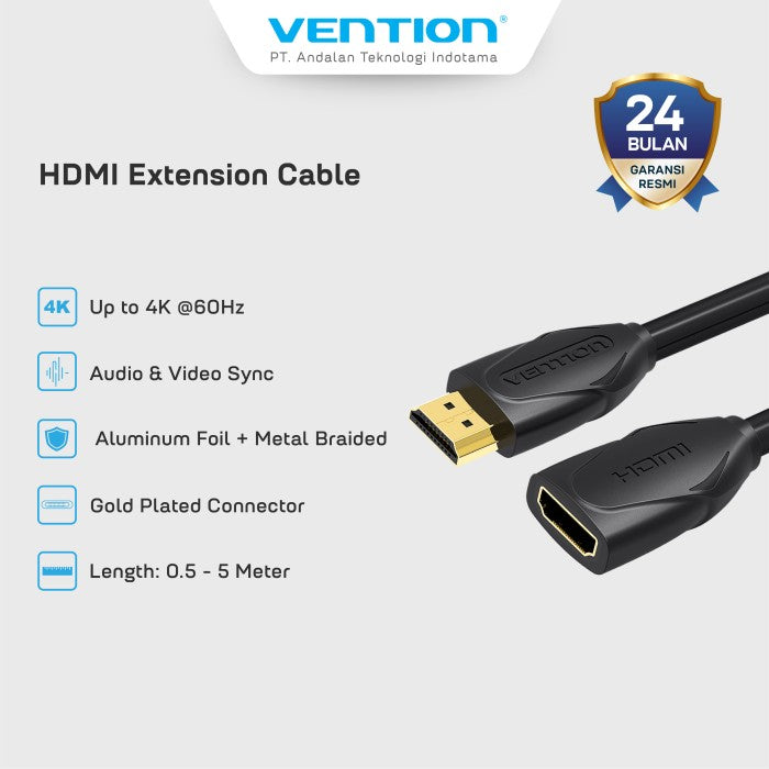 Vention Kabel HDMI Extension Cable Male to Female 4K 60Hz HD - VAA-B06
