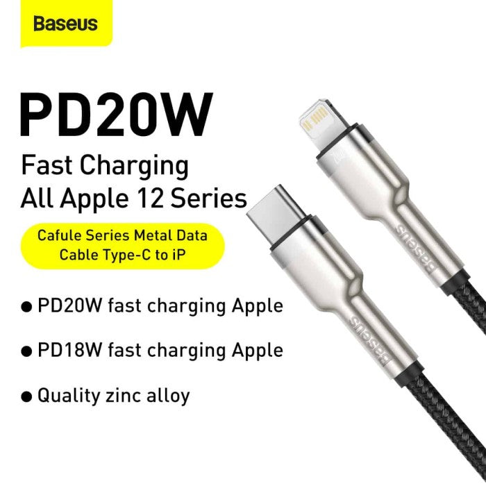 BASEUS Cafule Series Metal Data Cable Type-C to iP 20W 2m- CATLJK-B0
