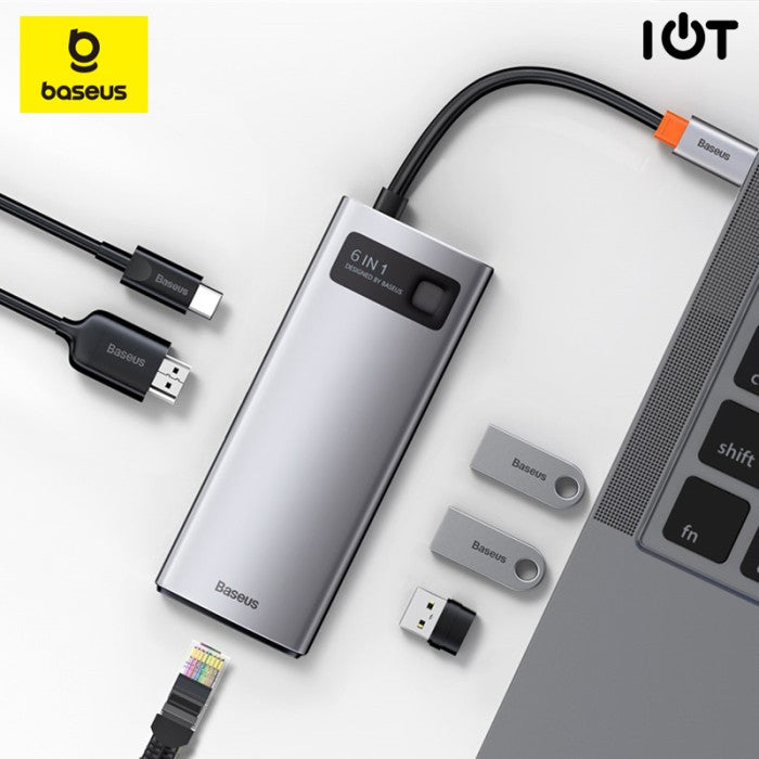 BASEUS Metal Gleam Series 6-in-1 Multifunctional Type-C HUB Docking