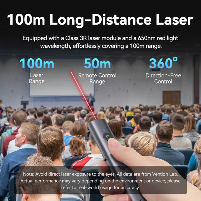 Vention Wireless PowerPoint Presentation Red Laser Pointer 2.4Ghz ABS Material - KQI