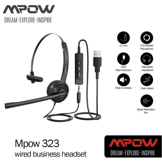 ORIGINAL Mpow 323 Wired Business Headset