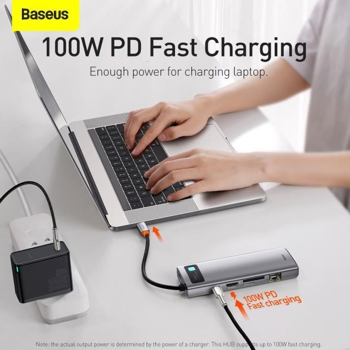 Baseus Metal Gleam Series 9-in-1 Multifunctional Type-C HUB Docking