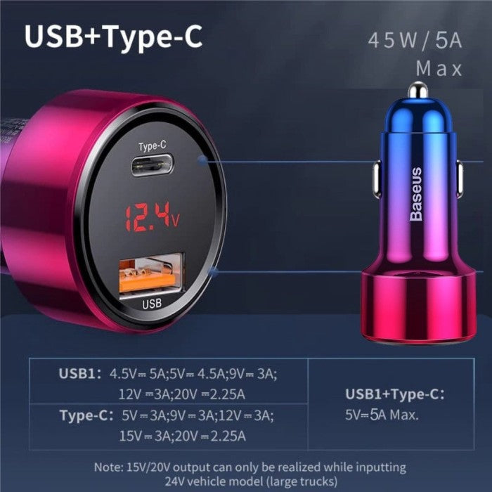 Baseus Car Charging Magic Series PPS digital display (Type-c PD+QC)45W