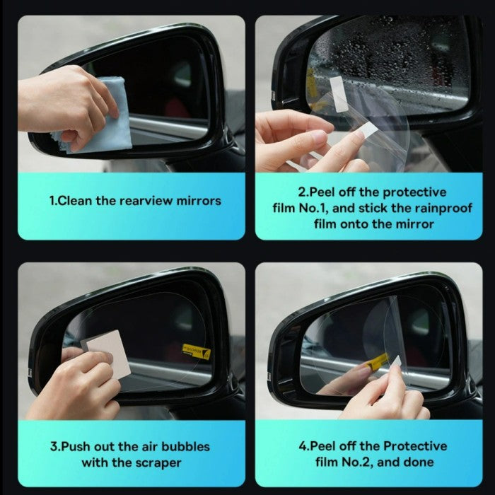 Baseus ClearSight Rearview Mirror Waterproof Film Clear Pack of 2