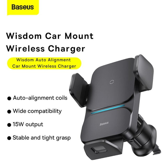 BASEUS Wisdom Auto Alignment Car Mount Wireless Charger CGZX