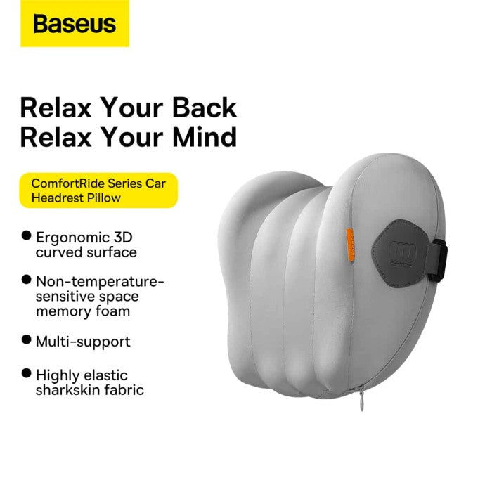 Baseus ComfortRide Series Car Headrest Pillow Gray - CNTZ