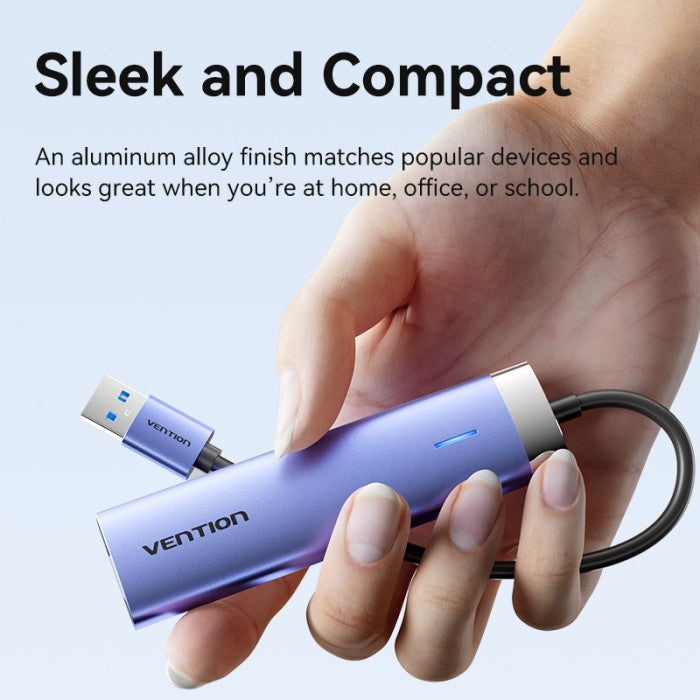 Vention HUB USB 3.0 Multiport to 5in1 USB 3.0/RJ45/USB C Aluminum Alloy - TGF