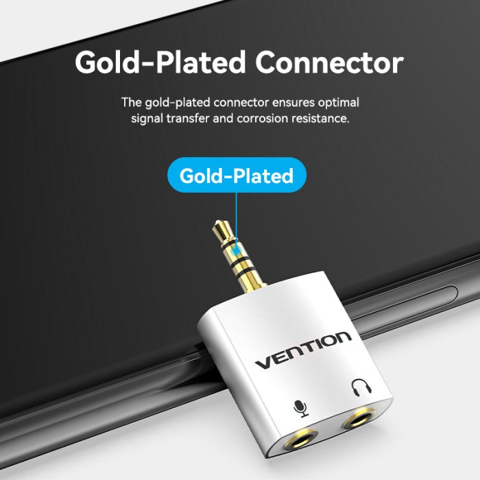 Vention Audio Splitter Adapter 3.5mm Male to dual Female 4 Pole - BDB