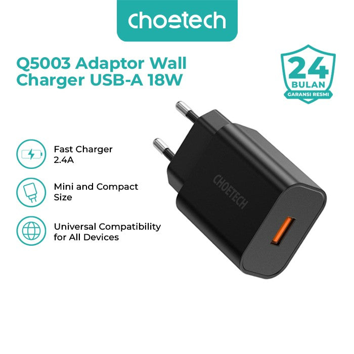 Choetech Q5003 Adaptor Wall Charger USB-A 18W