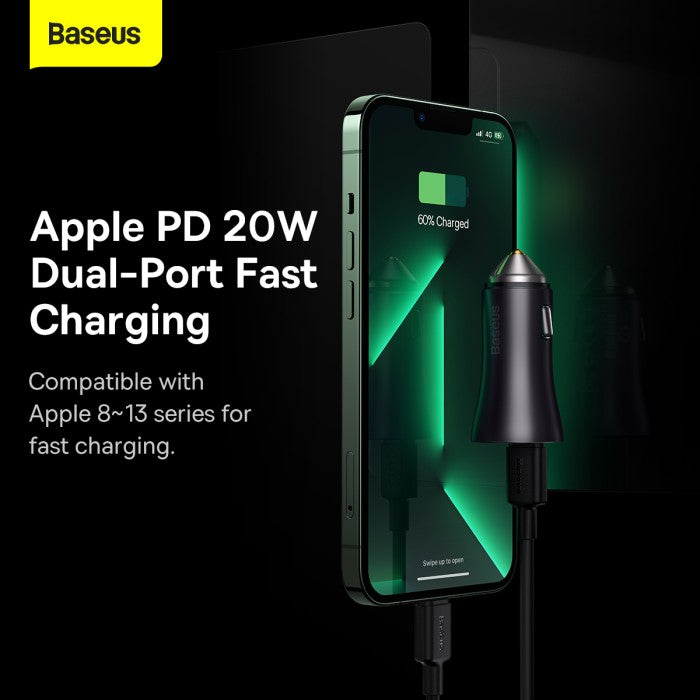 Baseus Golden Contactor Pro Dual Fast Charger Car Charger C+C 40W CGJP