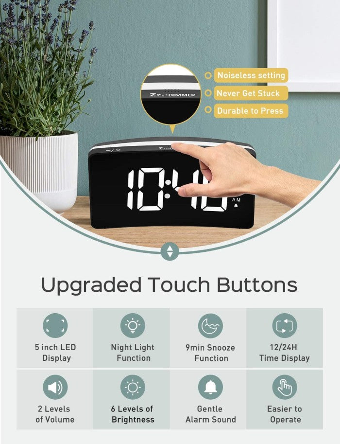 MPOW Pictek Projection Alarm Clock 5'' LED Curved-Screen - GEHM430B