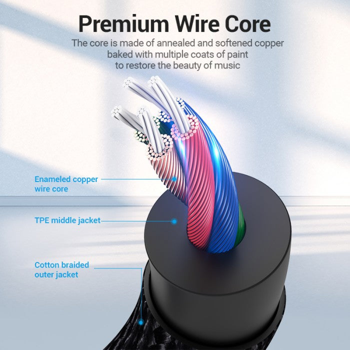 Vention Kabel Jack HiFi Audio AUX Male to Male 3.5mm - BAQ