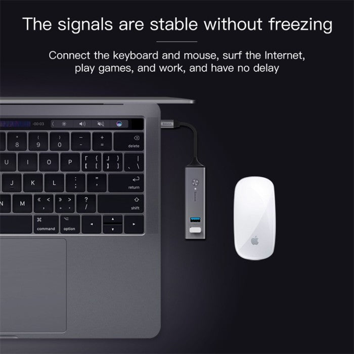 BASEUS Cube Type-C to USB3.0*3+USB2.0*2 HUB Adapter Dark gray CAHUB-D