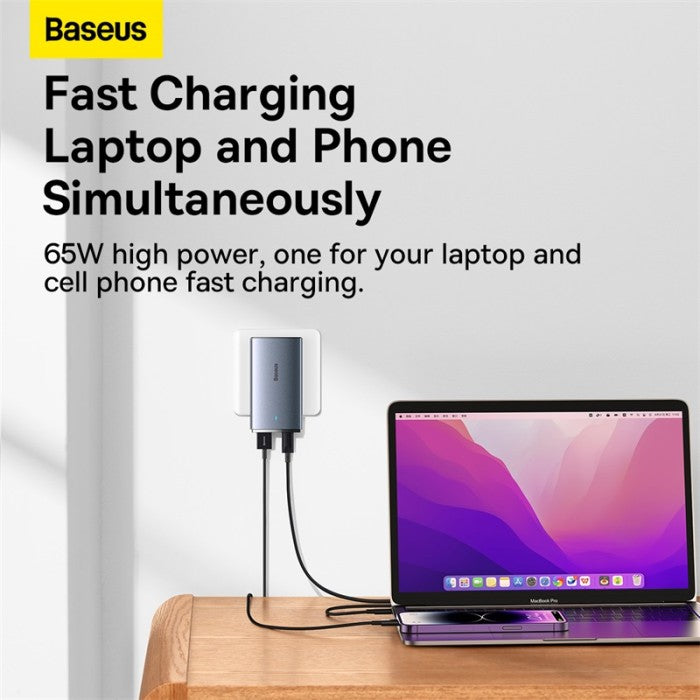 Baseus GaN5 Pro Ultra-Slim Fast Charger C+U 65W (Overseas Edition)