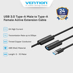 Vention Kabel Extension USB A 3.0 Male to Female With USB Type C Power Port 2A 5Gbps - CBM