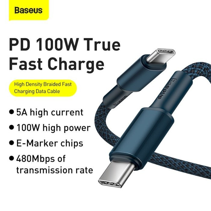 BASEUS High Density Braided Fast Charging Data Cable Type-C 2M CATGD-A
