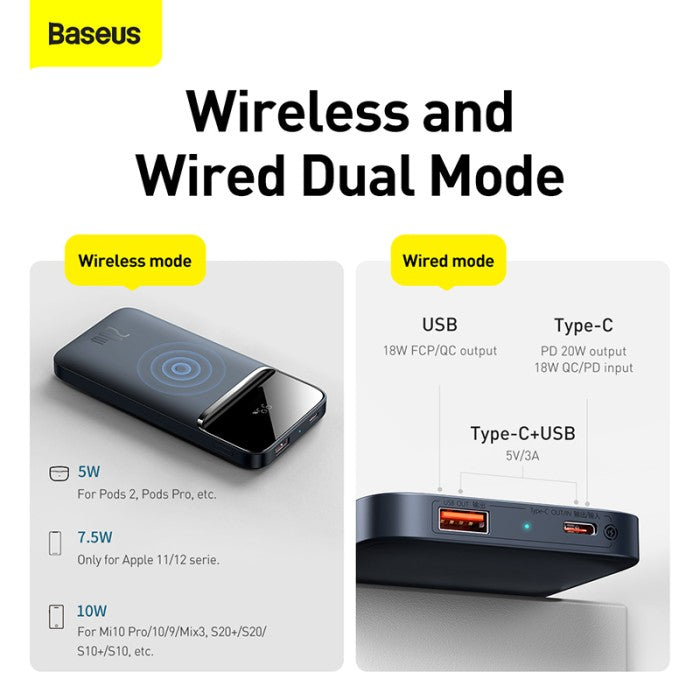 Baseus Magnetic Wireless Quick Charging Powerbank 10000mAh 20W - PPMT