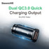BASEUS Square metal A+A 30W Dual QC3.0 Quick Car Charger CCALL-DS