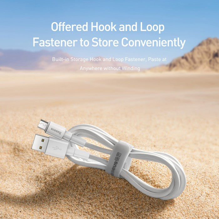BASEUS Mini White Cable USB For Micro 2.4A 1m CAMSW