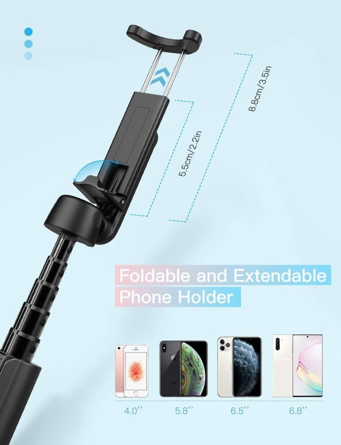 Mpow Selfie Stick Tripod with 360° Rotation Bluetooth Remote Control