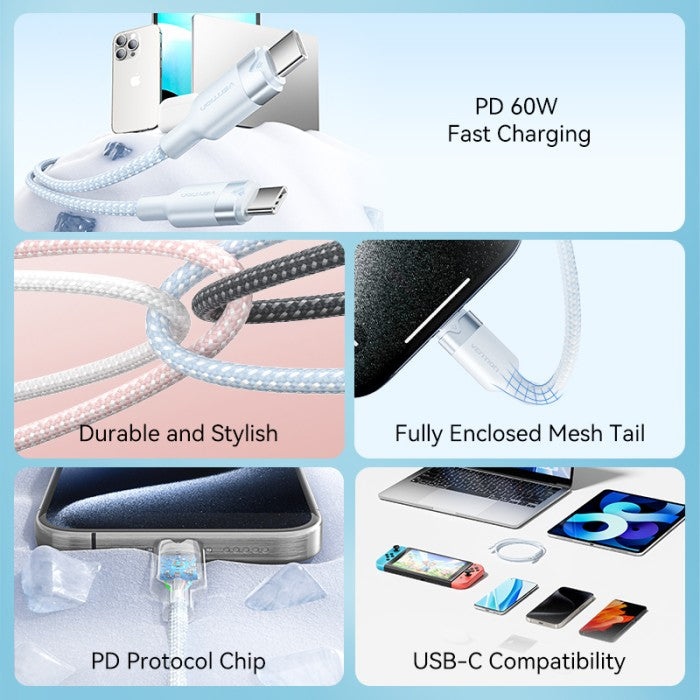 Vention Cable Charger 2.0 USB C to Type C 3A Fast Charging - TRD