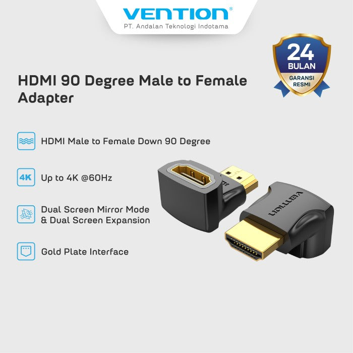 Vention HDMI 90 Degree Male To Female Adapter - AIO
